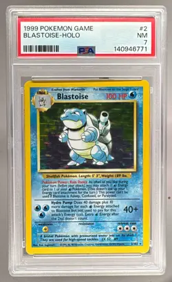 6771 Blastoise 1999 Pokemon Unlimited #2 Holo PSA 7 - Image 1