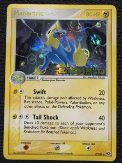 Pokemon TCG Manetric EX Emerald Reverse Holo Stamped Rare 7/106 LP Excellent - Image 1