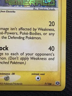 Pokemon TCG Manetric EX Emerald Reverse Holo Stamped Rare 7/106 LP Excellent - Image 4