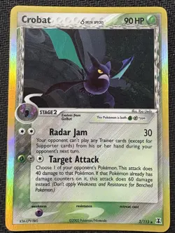Pokemon TCG Crobat EX Delta Species 2/113 Holo Rare 2005 Vintage Card MP+ - Image 1