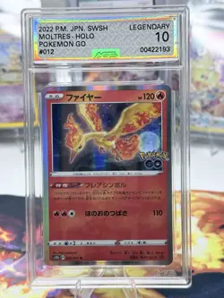2022 P.m. Jon SWSH Moltres Holo Pokemon Go #12 AGS 10 Legendary - Image 1
