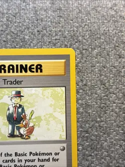 1999 Pokemon TCG Base Set Trainer Pokemon Trader (77/102) Rare NM / LP Condition - Image 3