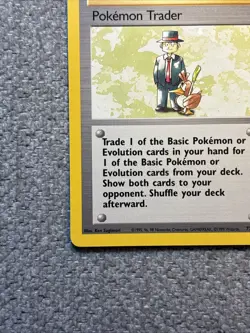 1999 Pokemon TCG Base Set Trainer Pokemon Trader (77/102) Rare NM / LP Condition - Image 5