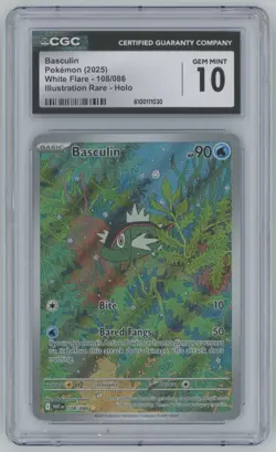 2025 Pokemon White Flare IR Basculin CGC 10 Illustration Rare Holo #108 - Image 1