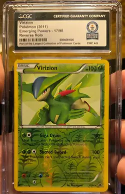 Pokemon Virizion Reverse Holo Emerging Powers 17/98 - CGC WORLD RECORD 1 of 1 - Image 1