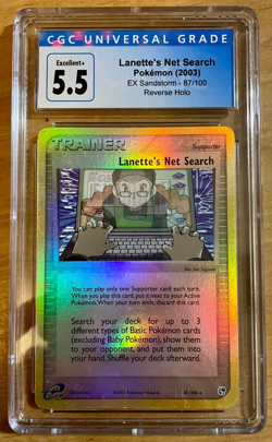 Pokemon TCG 2003 Lanette's Net Search EX Sandstorm Reverse Holo CGC 5.5 - Image 1