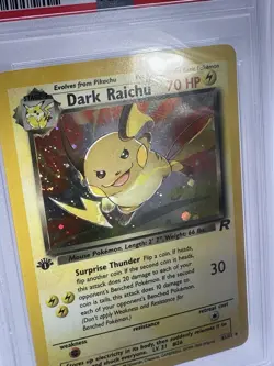 2000 POKEMON ROCKET 1ST EDITION #83 DARK RAICHU-HOLO PSA 8 DOUBLE SWIRL🌀🌀 - Image 1