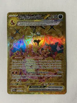 Pokemon Charizard ex 228/197 Gold Hyper Rare Obsidian Flames SV3 Holo - Image 1