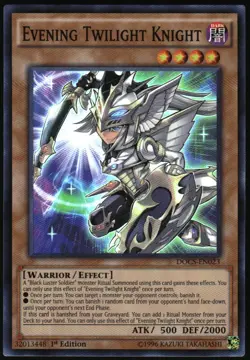 Yu-Gi-Oh! Dimension of Chaos Evening Twilight Knight DOCS-EN023 SR 1st Edition - Image 1