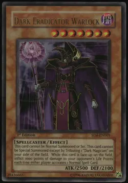 Yu-Gi-Oh! - Dark Eradicator Warlock 2006 SD6-EN001 Ultra Rare 1st Edition - Image 1