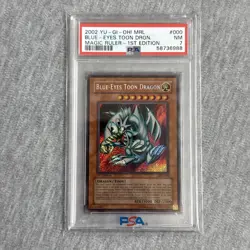 2002 Yu-Gi-Oh! Blue-Eyes Toon Dragon Magic Ruler MRL 1st Edition Secret PSA 7 - Image 1