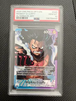 2025 One Piece OP11 #040 Monkey D. Luffy Alternate Art PSA 10 GEM MINT English - Image 1