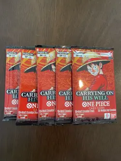 One Piece Carrying On His Will OP-13 Five 5 Booster Packs Lot English I - Image 1