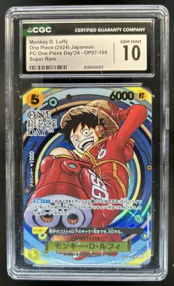 2024 One Piece Japanese Monkey D. Luffy OP Day '24 Super Rare #OP07-109 CGC 10 - Image 1