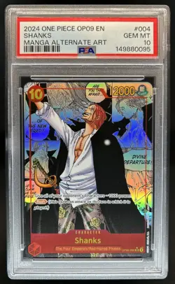 2024 One Piece Emperors New World Shanks Super Rare Manga Art #OP09-004 PSA 10 - Image 1