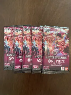 One Piece A Fist Of Divine Speed OP-11 Five 5 Booster Packs Lot English - Image 1
