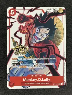 One Piece TCG 🔥 Monkey.D.Luffy - ST01-012 (3rd Anniversary Tournament) - Image 1