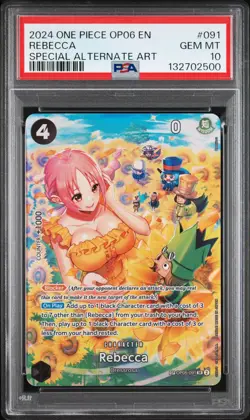 2024 ONE PIECE OP06-WINGS OF THE CAPTAIN SPECIAL ALTERNATE ART REBECCA PSA 10 - Image 1