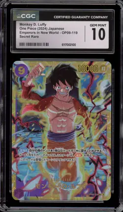 One Piece CCG Monkey.D.Luffy Emperors JPN Secret Rare OP09-119 CGC 10 Gem Mint - Image 1