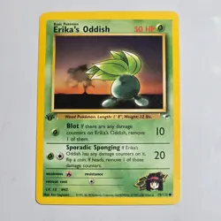 2000 Pokemon Gym Heroes Erika's Oddish 78/132 1st Edition WotC Vintage TCG Card - Image 1