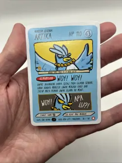 36/50 Artika - Articuno Pokkedo V1 Indonesian Fan Art Pokemon Derpy Parody Card - Image 3