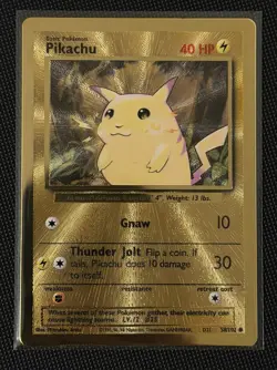 Pokemon Gold Metal Pikachu Card 58/102 Pokemon Celebrations 25th Anniversary - Image 1
