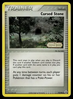 Pokemon Card - Cursed Stone Legend Maker 72/92 Uncommon Reverse Holo STAMPED - Image 1