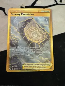 Pokemon TCG Stormy Mountains Evolving Skies Holo Card 232/203 Secret Rare - Image 1