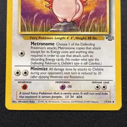 Clefable 17/64 Jungle Regular Non-Holo WOTC Pokemon Card Lightly Played LP - Image 3