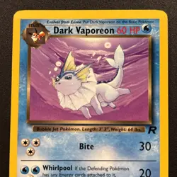 Dark Vaporeon 45/82 Team Rocket Non-Holo 2000 Wizards Pokemon Card Near Mint NM - Image 2