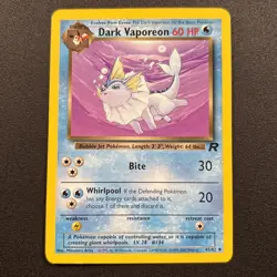 Dark Vaporeon 45/82 Team Rocket Non-Holo 2000 Wizards Pokemon Card Near Mint NM - Image 1