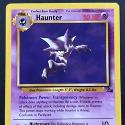Haunter 21/62 Fossil Rare Non-Holo Wizards 1999 WOTC Pokemon Card LP/NM - Image 2