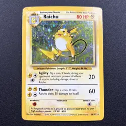 Raichu 014/102 Base Set Holo Rare Wizards WOTC Pokemon Card MP - Image 1