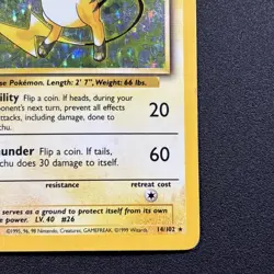 Raichu 014/102 Base Set Holo Rare Wizards WOTC Pokemon Card MP - Image 5
