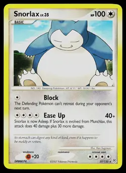 Pokemon Card - Snorlax Diamond and Pearl 37/130 Rare - Image 1