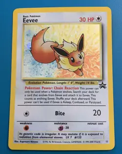 Eevee #11 Black Star Promo Holo Rare Vintage Pokemon Card - NM - Image 1