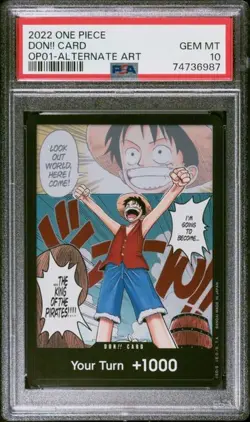 2022 ONE PIECE EN OP01-ROMANCE DAWN DON!! CARD ALTERNATE ART PSA 10 (987) - Image 1