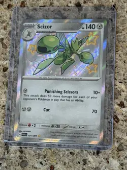 Scizor 191/091 Paldean Fates 2024 Shiny Rare Holo Pokemon Card TCG NM or Better - Image 1