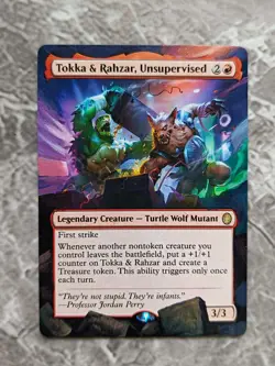 Tokka & Rahzar, Unsupervised MTG Mutant Ninja Turtles Hand Painted Altered Art v - Image 1