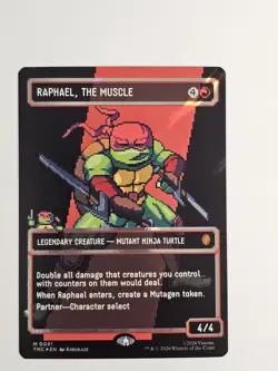 2026 MTG TMNT RAPHAEL THE MUSCLE #0091 SURGE FOIL PIXEL ART UNIVERSES BEYOND TMC - Image 2