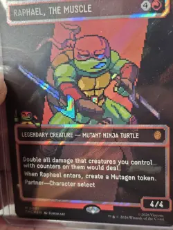 2026 MTG TMNT RAPHAEL THE MUSCLE #0091 SURGE FOIL PIXEL ART UNIVERSES BEYOND TMC - Image 4