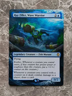 Ray Fillet, Wave Warrior Teenage Mutant Ninja Turtles Hand Painted Altered Art v - Image 1