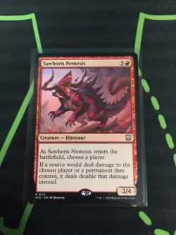 MTG Magic The Gathering Sawhorn Nemesis Red Dinosaur Commander - Image 1