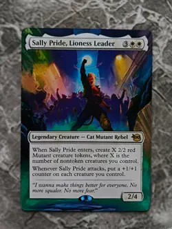 Sally Pride Lioness Leader Teenage Mutant Ninja Turtles Hand Painted Altered Art - Image 1