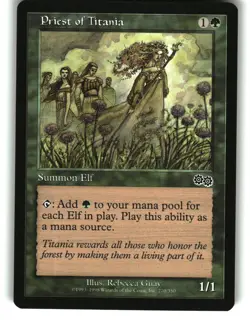 Magic the Gathering - Urza's Saga Priest of Titania 270 Common 1998 - Image 1