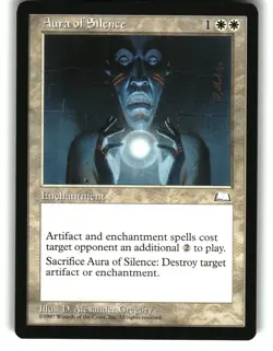 Magic the Gathering - Weatherlight Aura of Silence Uncommon 1997 - Image 1