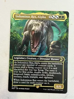 Indominus Rex, Alpha Borderless Legendary Creature Rare Blue Black Green 14 NM - Image 1