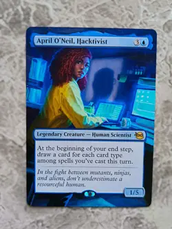 April O'Neil, Hacktivist Teenage Mutant Ninja Turtles Hand Painted Altered Art v - Image 1