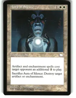 Magic the Gathering - Weatherlight Aura of Silence 1997 Uncommon - Image 1