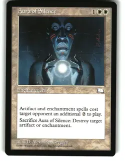 Magic the Gathering - Weatherlight Aura of Silence 1997 Uncommon - Image 1